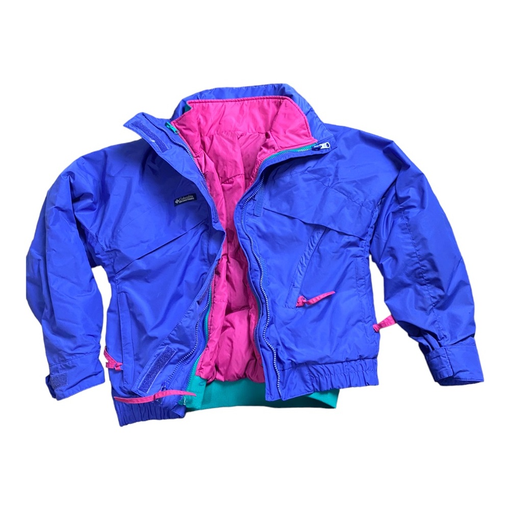Columbia Vintage 90’s Winter Ski Double Jacket Size Whirlibird Blue Retro B11